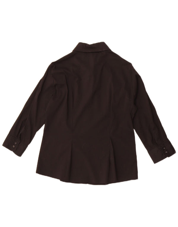 Zara ženska košulja bluza 3/4 rukava UK 18 XL crni pamuk