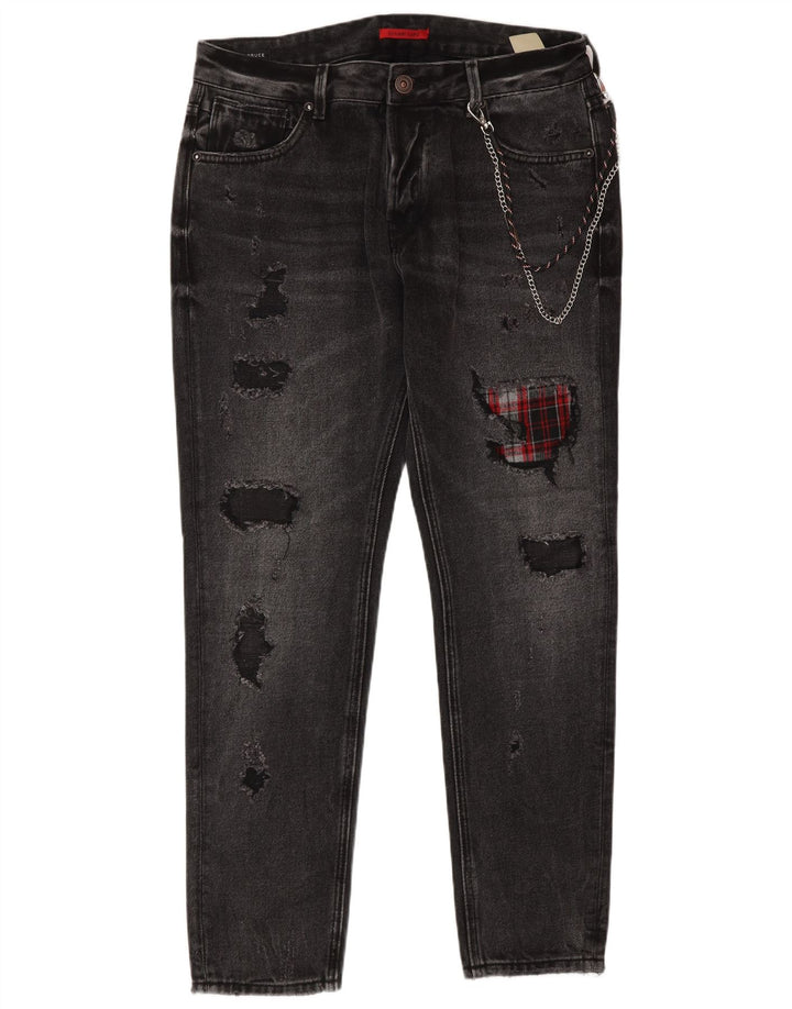Gianni Lupo Muške Bruce Distressed Slim Jeans IT 48 Srednje W34 L30 Siva