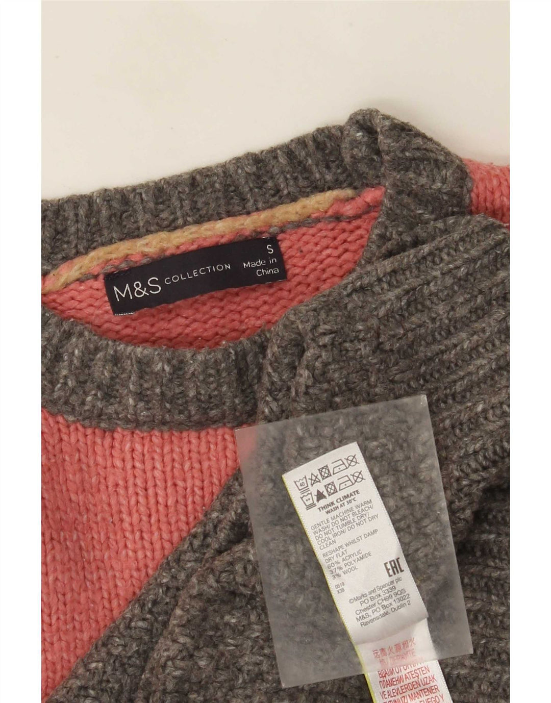 Marks & Spencer ženski džemper s lađastim izrezom UK 10 Mali višebojni