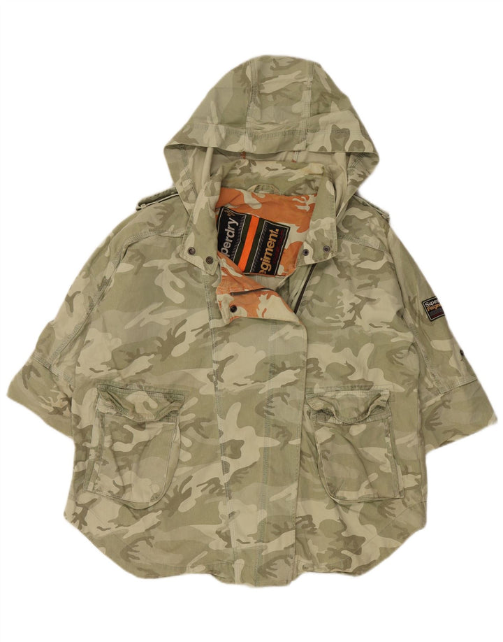 Superdry ženska prekomjerna vojna jakna 3/4 rukava UK 14 srednje boje kaki