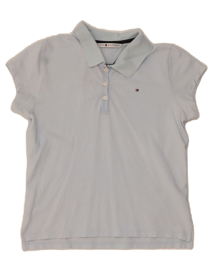 TOMMY HILFIGER Womens Polo Shirt UK 12 Medium Blue Vintage Tommy Hilfiger and Second-Hand Tommy Hilfiger from Messina Hembry 