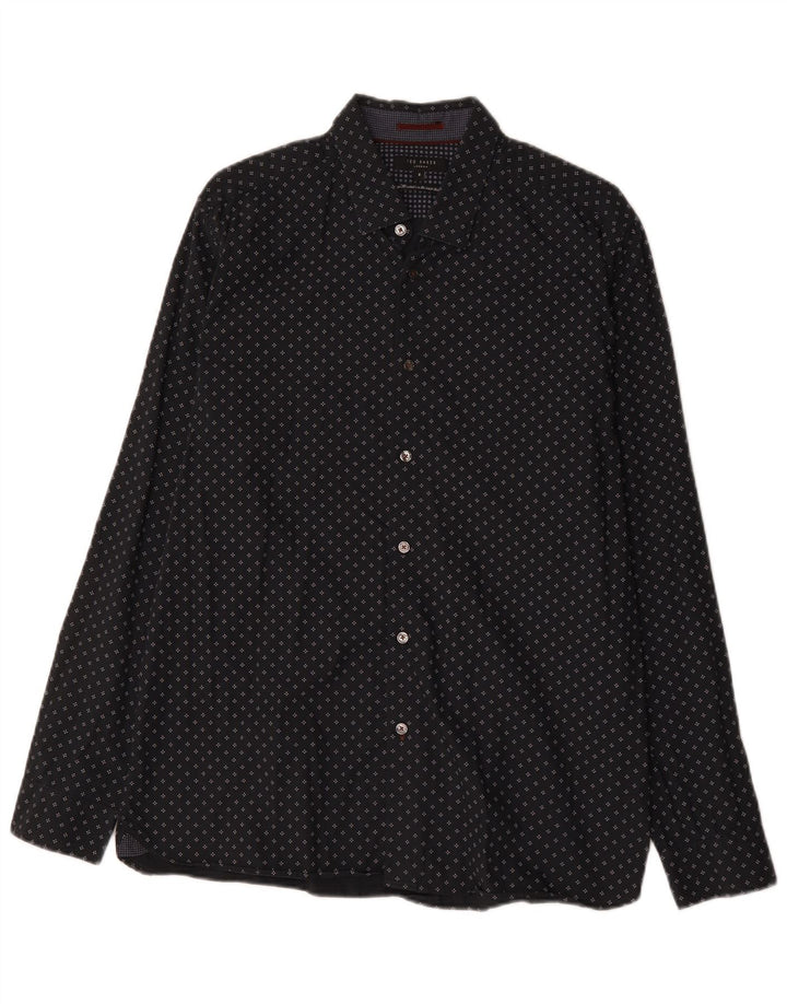 Ted Baker muška košulja veličina 6 2XL crni geometrijski pamuk