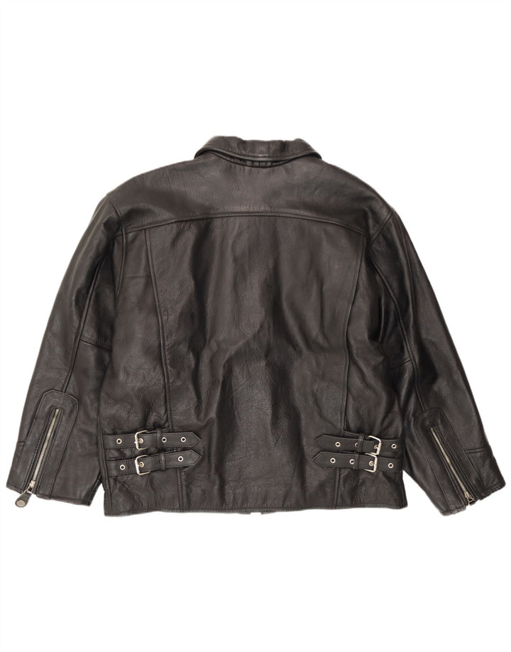 Vintage muška kožna jakna EU 54 2XL crna koža