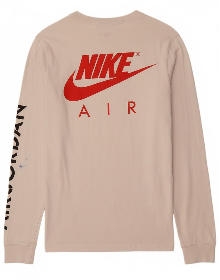JORDAN Mens Standard Fit Graphic Top Long Sleeve Small White Cotton