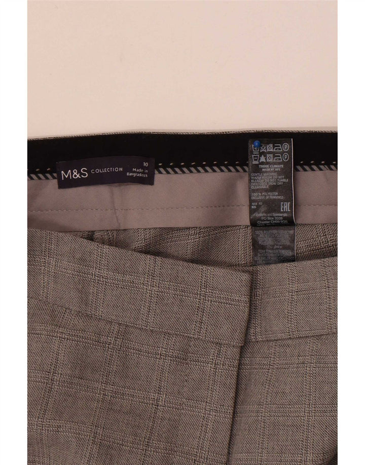 Marks & Spencer ženske chino hlače UK 10 male W27 L30 sive karirane