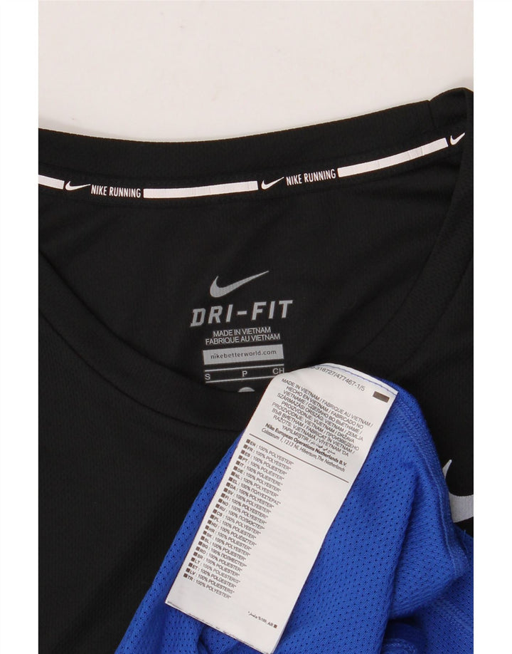 NIKE muška Dri Fit majica kratkih rukava, mali crni poliester u boji