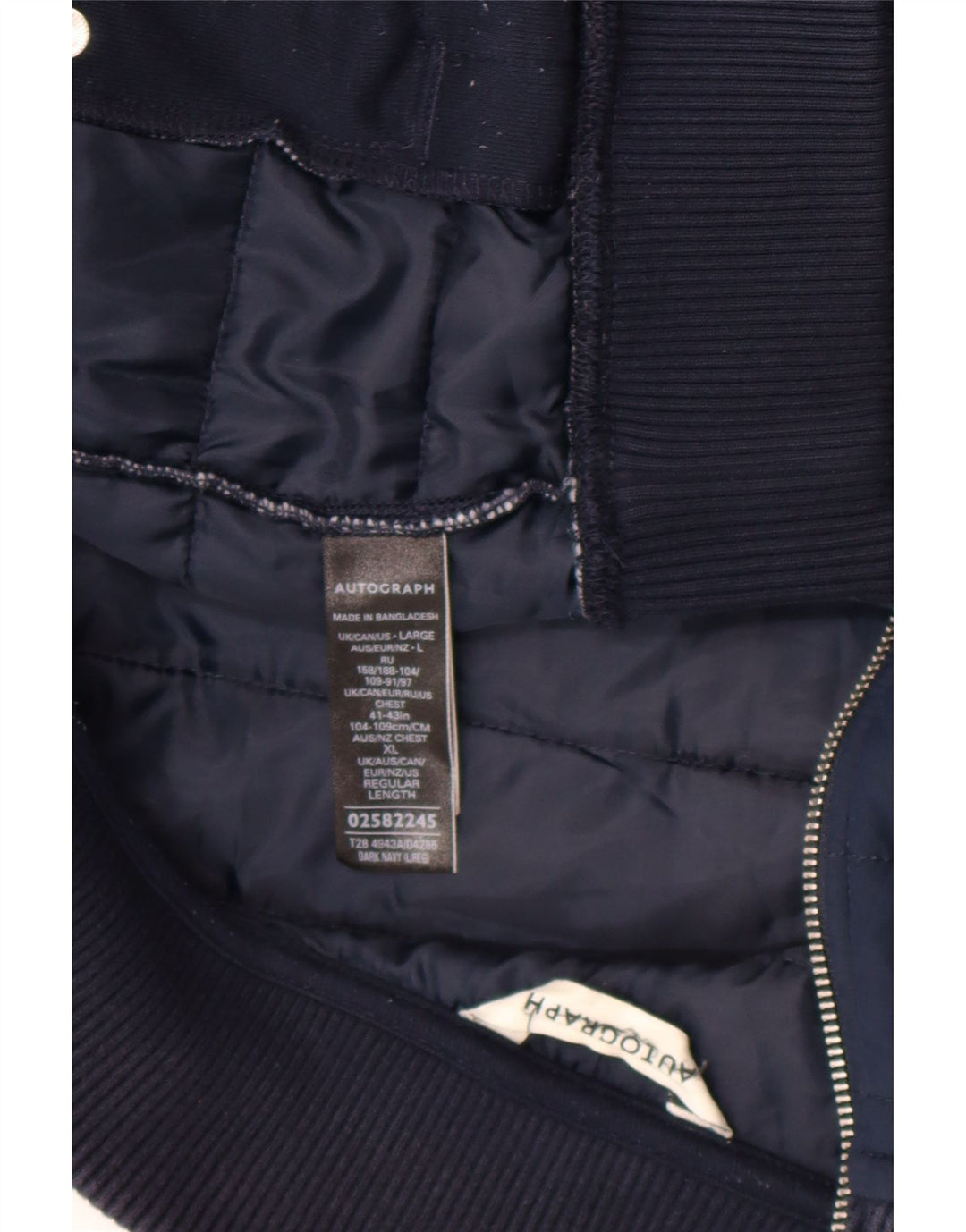 Marks & Spencer muška podstavljena jakna UK 42 XL tamnoplavi poliester