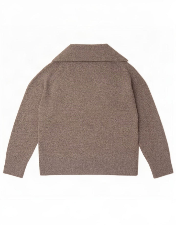 Massimo Dutti ženski pulover s velikim polo izrezom UK 12 srednje siva