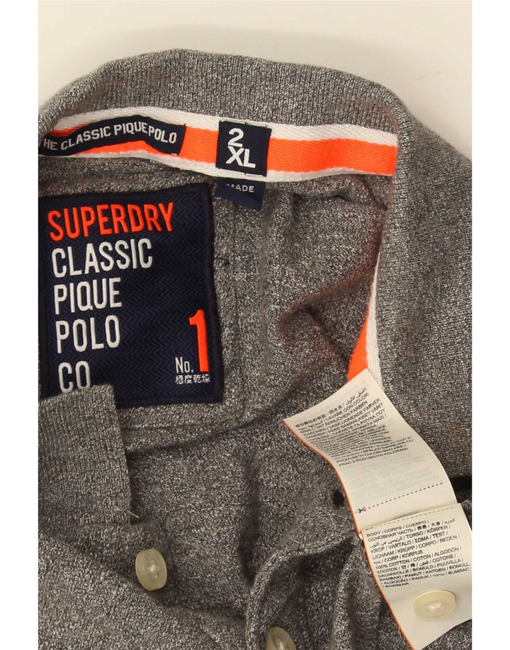 Superdry muška polo majica 2XL sivi pamuk