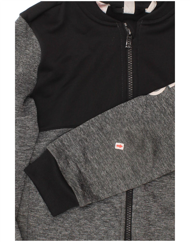 Gornja jakna od trenirke Adidas Climalite za dječake 7-8 godina u sivoj boji