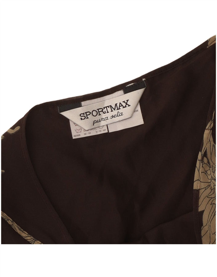 SPORTMAX ženska plašt haljina bez rukava UK 6 XS smeđa cvjetna svila