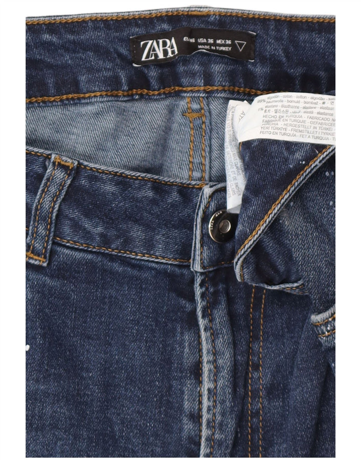 ZARA muške uske traperice na mrlje EU 46 XL W36 L30 pamuk na plave točke