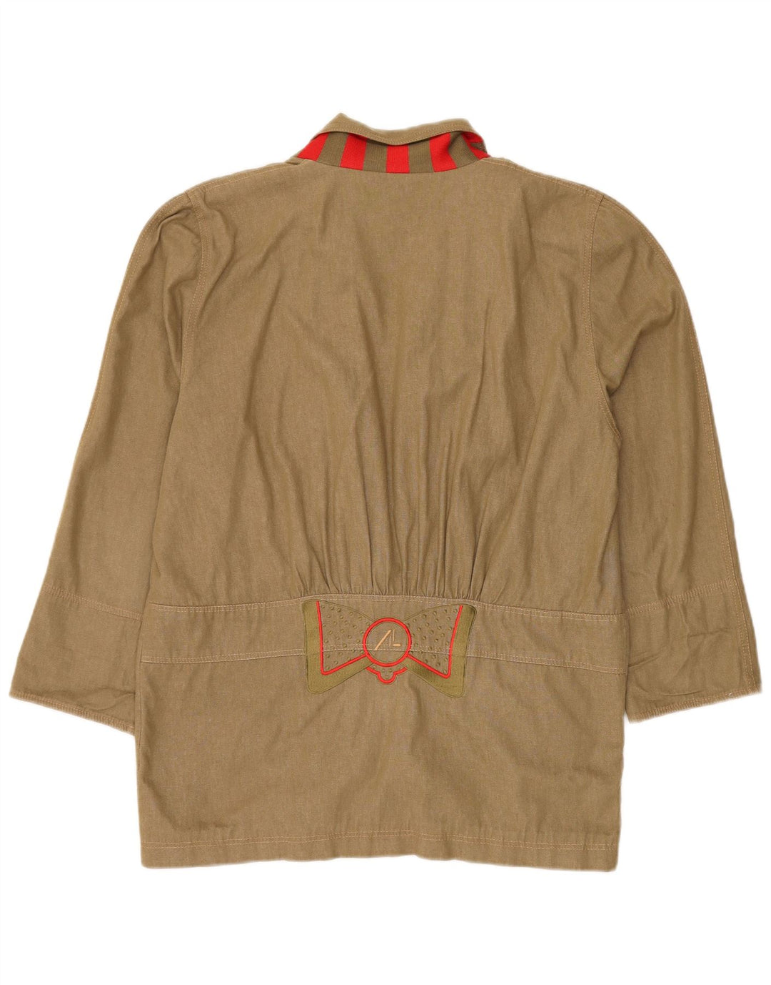 Vintage ženska duga jakna sa 3 gumba IT 42 Srednje zeleni pamuk