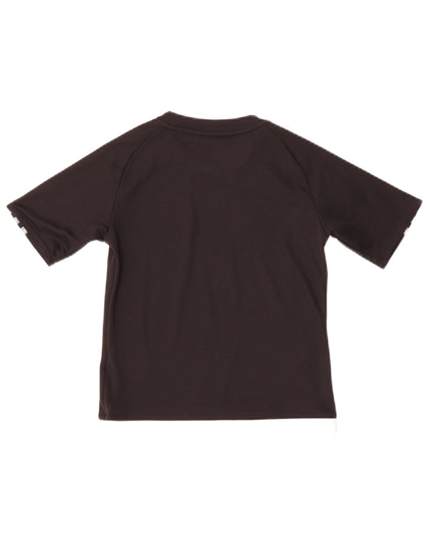 ADIDAS Boys Climalite Graphic T-Shirt Top 7-8 Years Black Poliester