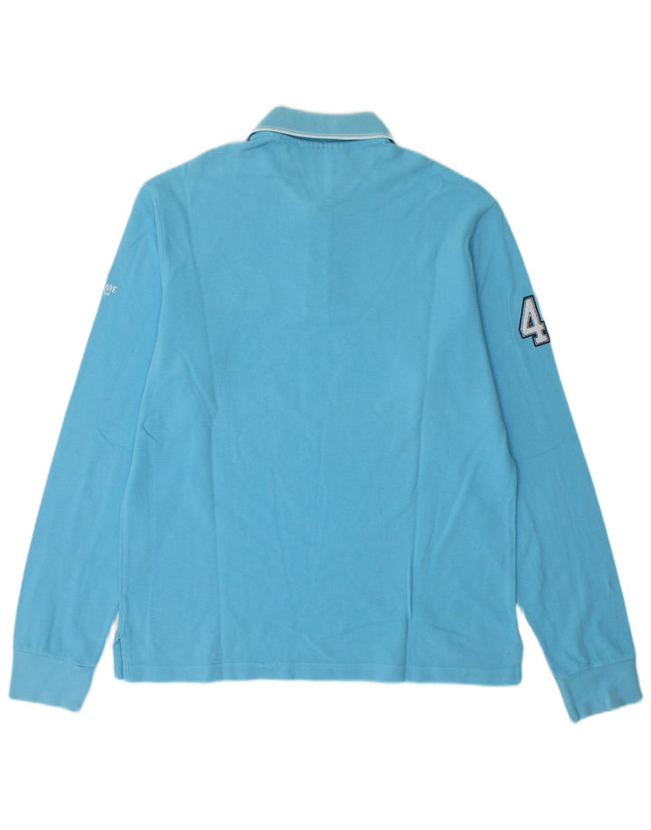 MURPHY & NYE Velika plava pamučna polo majica dugih rukava s grafičkim motivima