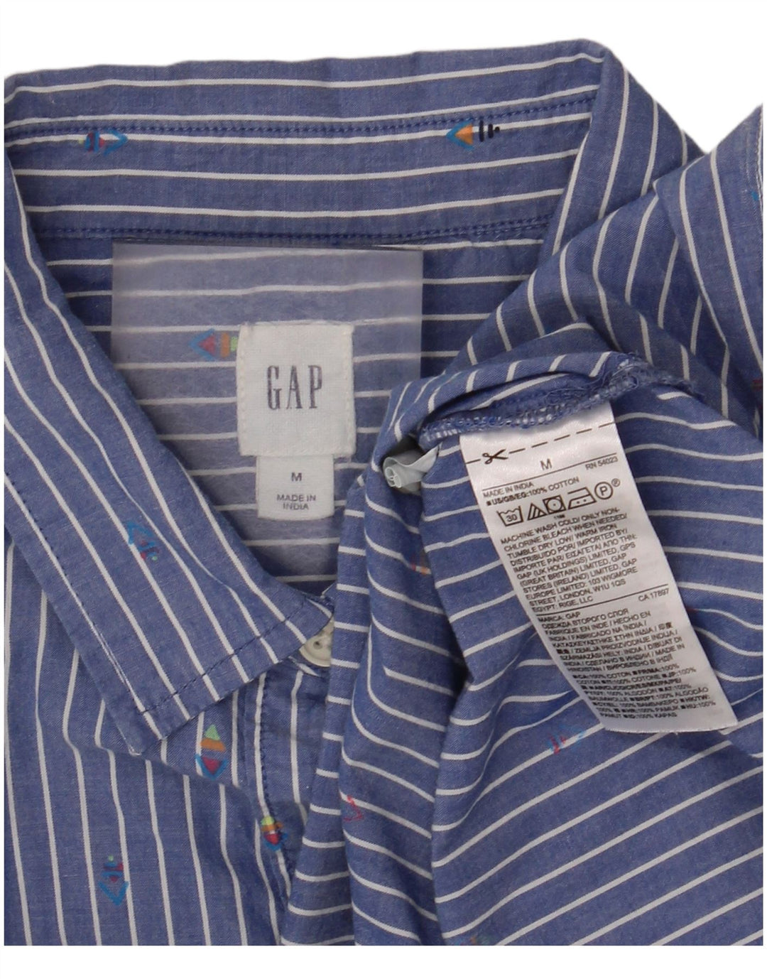 GAP ženska haljina košulja UK 14 pamuk srednje plave pruge