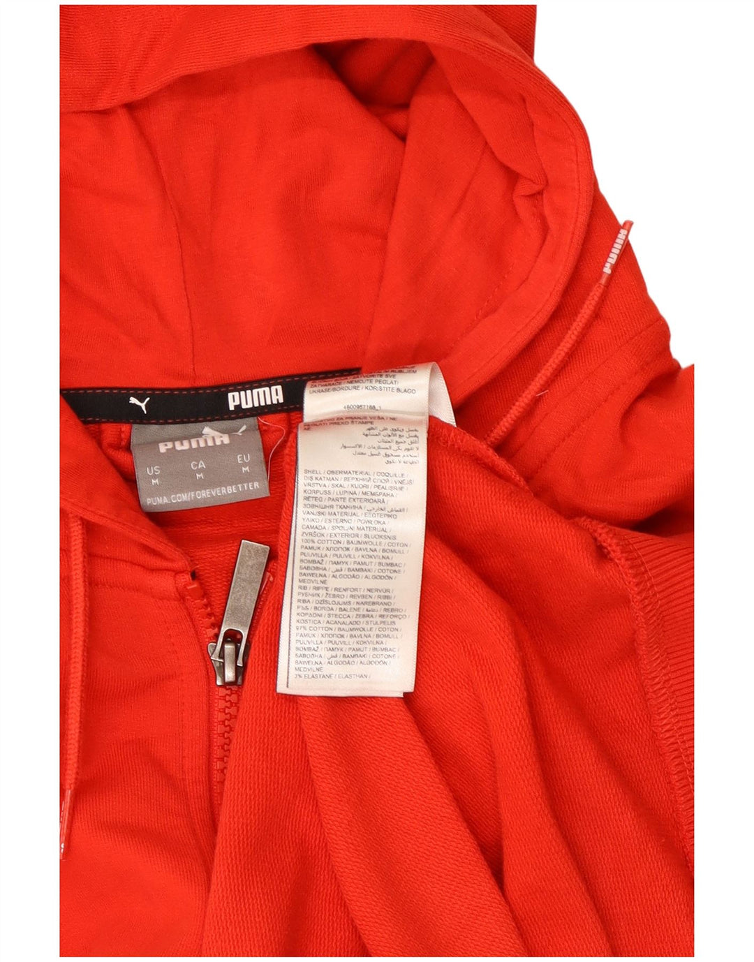 Puma muški pulover s kapuljačom na patentni zatvarač srednje crvene boje
