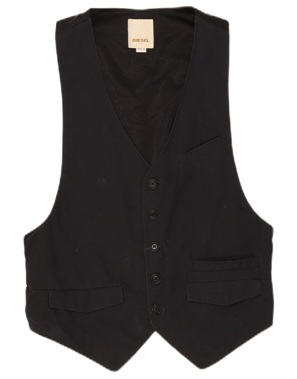 Diesel Womens Waistcoat UK 12 Medium Black