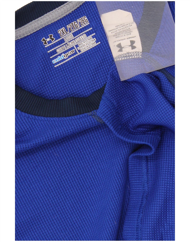 Under Armour muška majica Cold Gear dugih rukava 2XL plavi poliester