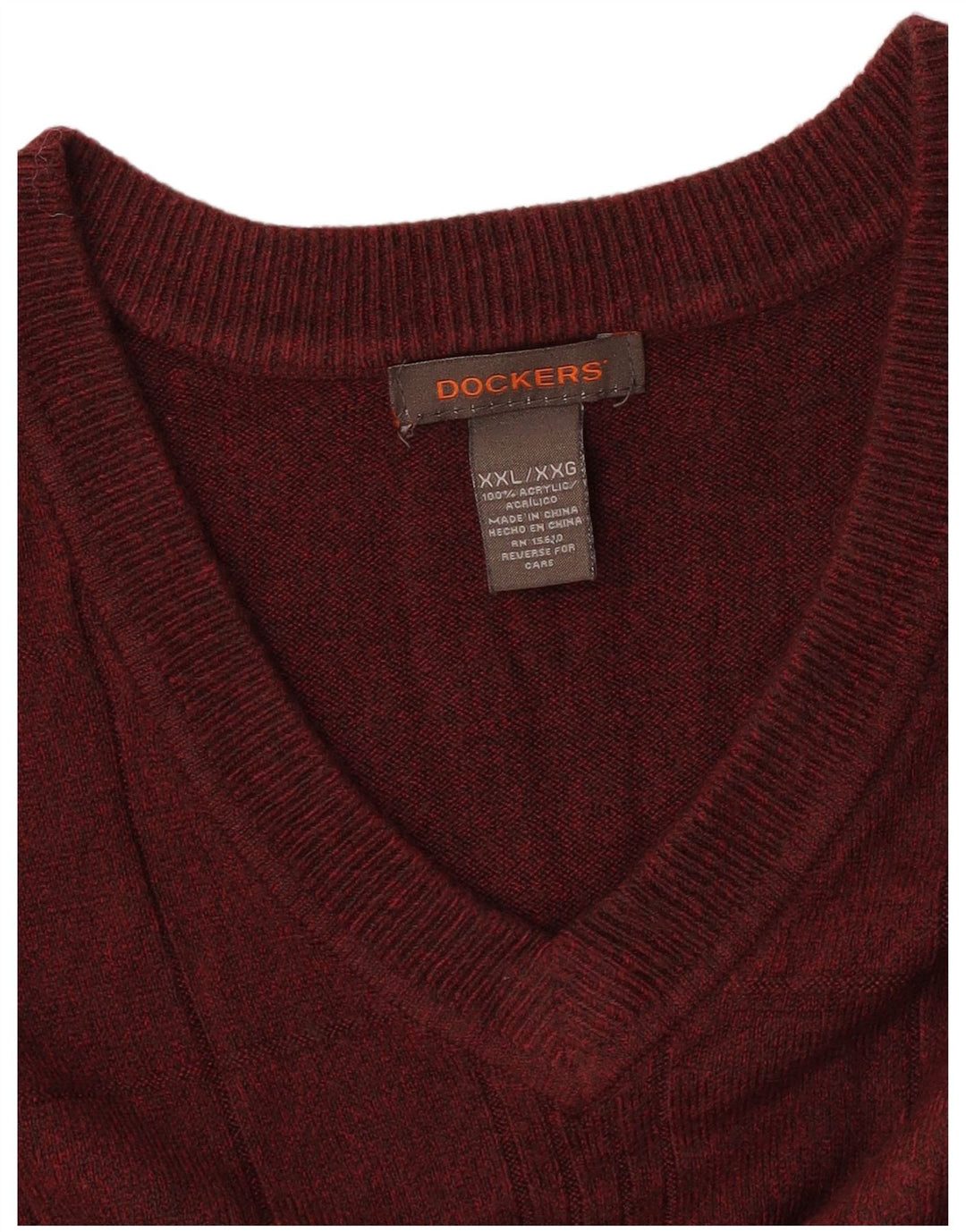 DOCKERS Muška majica bez rukava 2XL Bordo karirani akril