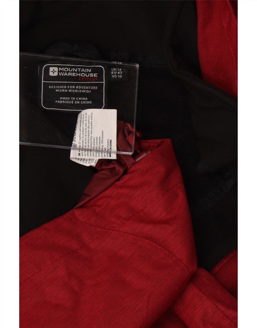 MOUNTAIN WAREHOUSE Ženska vjetrovka s kapuljačom UK 14 Velika crvena