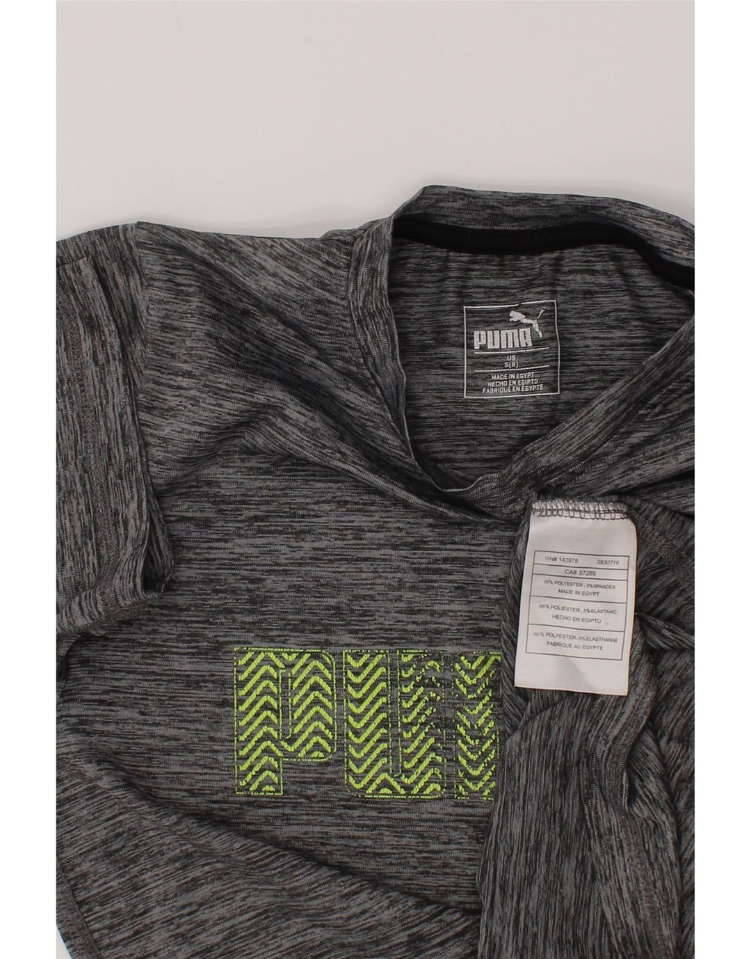 Puma Boys Graphic T-Shirt Top 7-8 Years Small Grey Flected Poliester