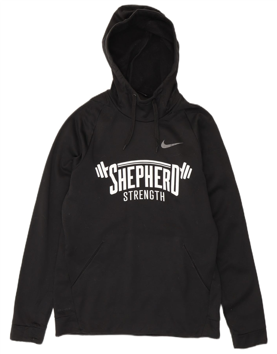 Nike Dri Fit grafički džemper s kapuljačom Srednji crni poliester