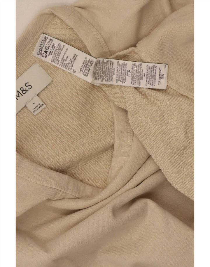 Marks & Spencer Ženska majica s kratkim rukavima UK 16 Large Beige Cotton