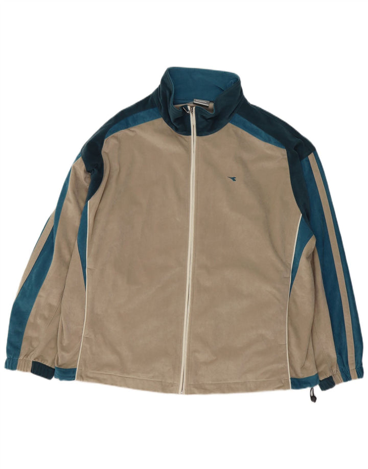 Diadora muška gornja jakna od trenirke od velura 3XL poliester u bež boji