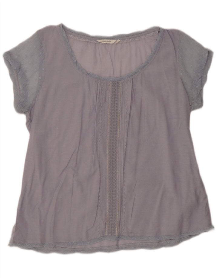 WHITE STUFF Top ženske bluze UK 16 Large Blue Cotton