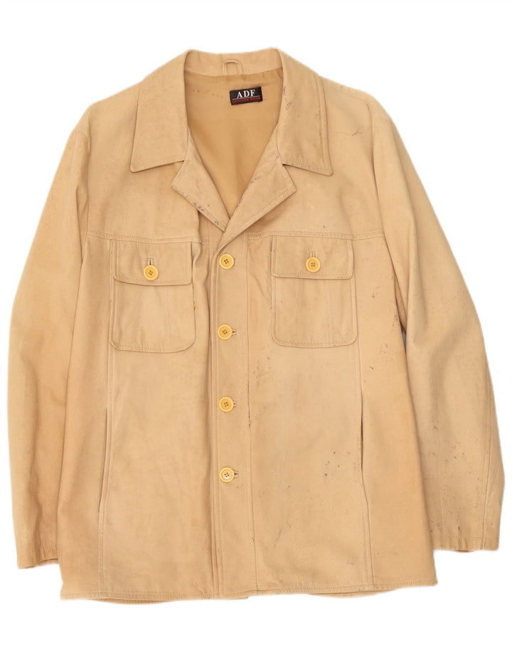 Vintage muška kožna jakna IT 52 XL bež