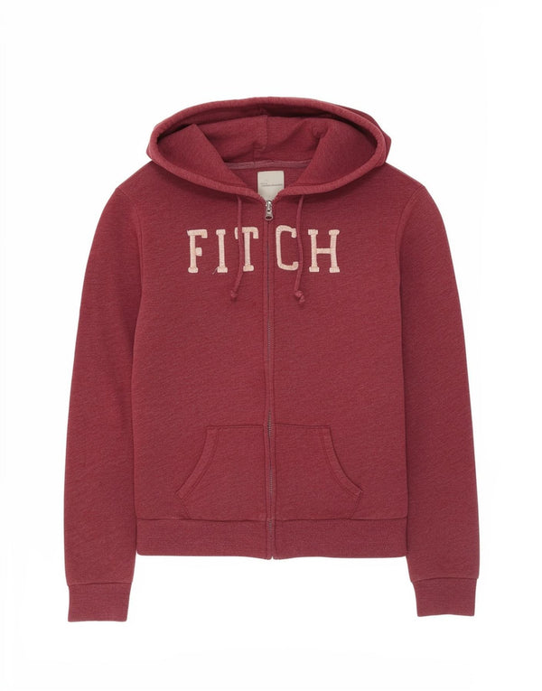 Abercrombie & Fitch Ženski pulover s kapuljačom s patentnim zatvaračem UK 4 XS Bordo