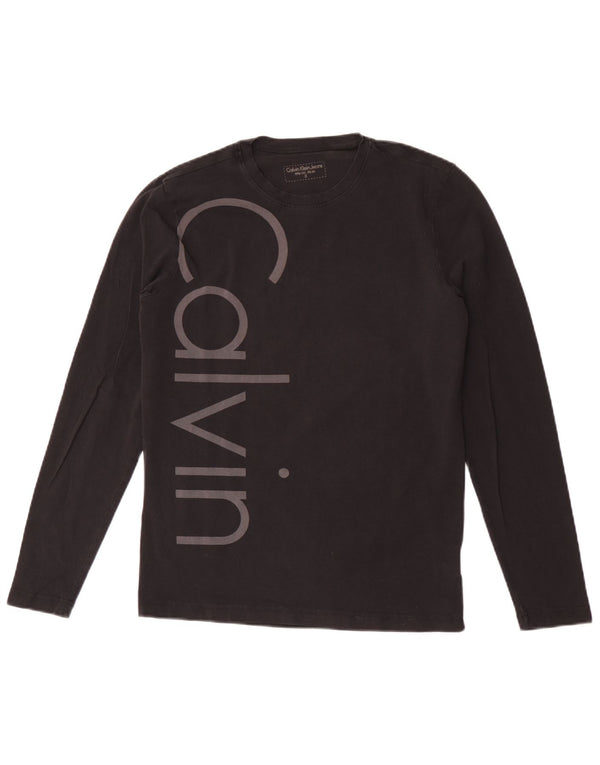 Calvin Klein Jeans muška majica dugih rukava s grafičkim crtežima, mala crna