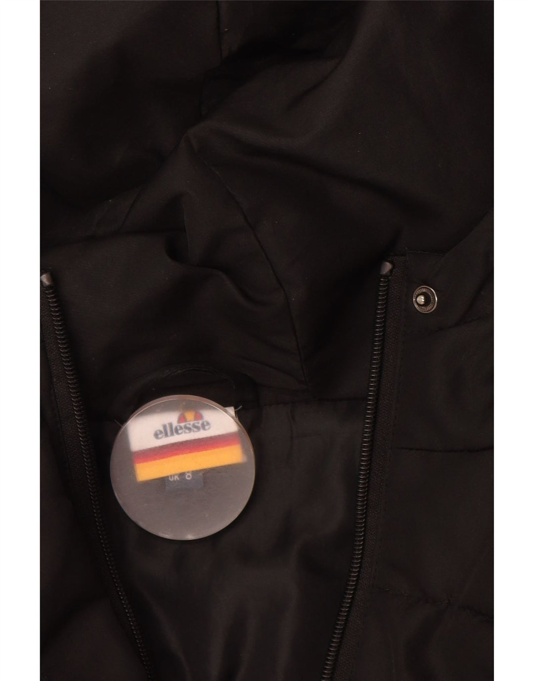 Ellesse ženska prevelika podstavljena jakna s kapuljačom UK 8, mali crni poliester