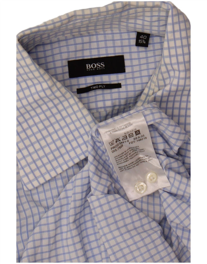 Hugo Boss muška košulja veličina 40 15 3/4 srednje plava pamuk od ginghama