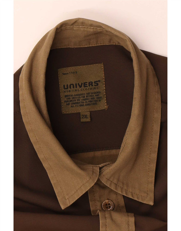 Univers muška košulja 2XL poliester smeđe boje