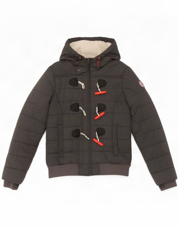 Superdry ženska podstavljena jakna s kapuljačom UK 10 Small Gray Polyester