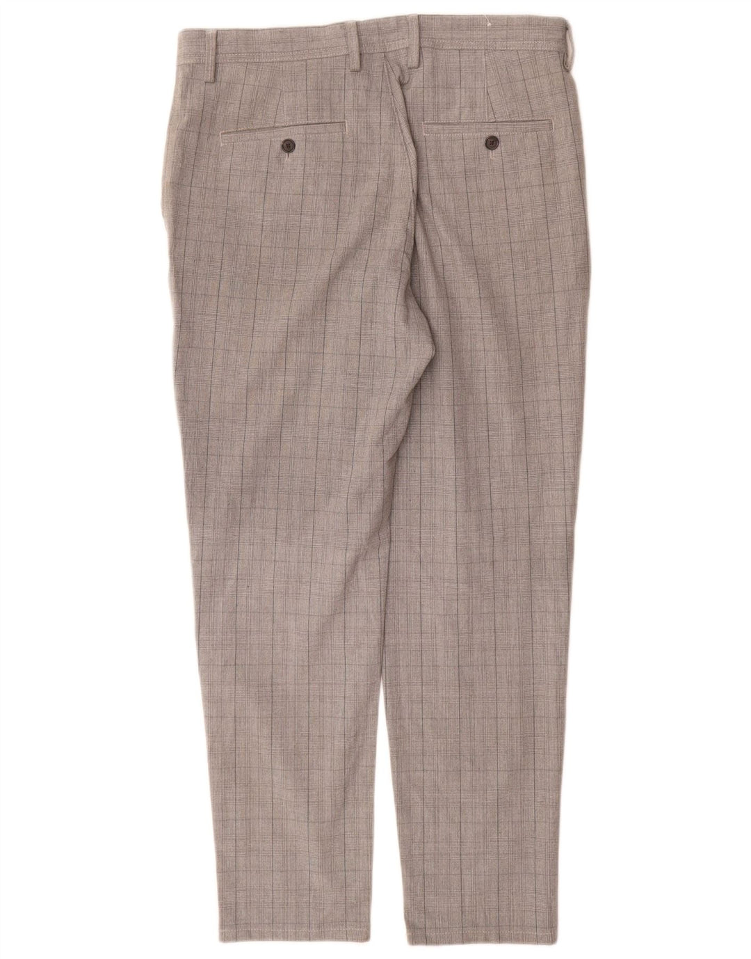 Zara muške uske chino hlače EU 42 Large W32 L30 sivi karirani poliester