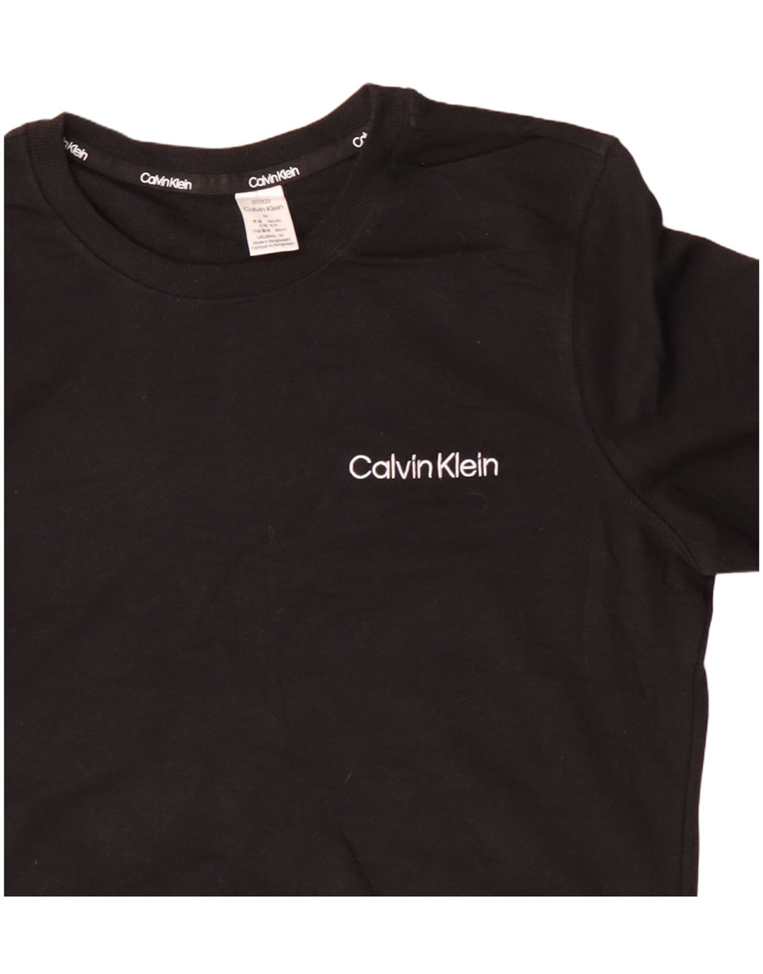 CALVIN KLEIN Ženska majica s kratkim rukavima UK 14 Srednje crni pamuk