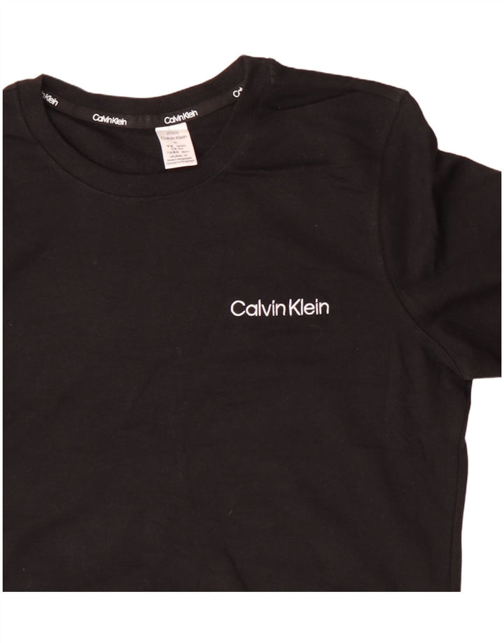 CALVIN KLEIN Ženska majica s kratkim rukavima UK 14 Srednje crni pamuk
