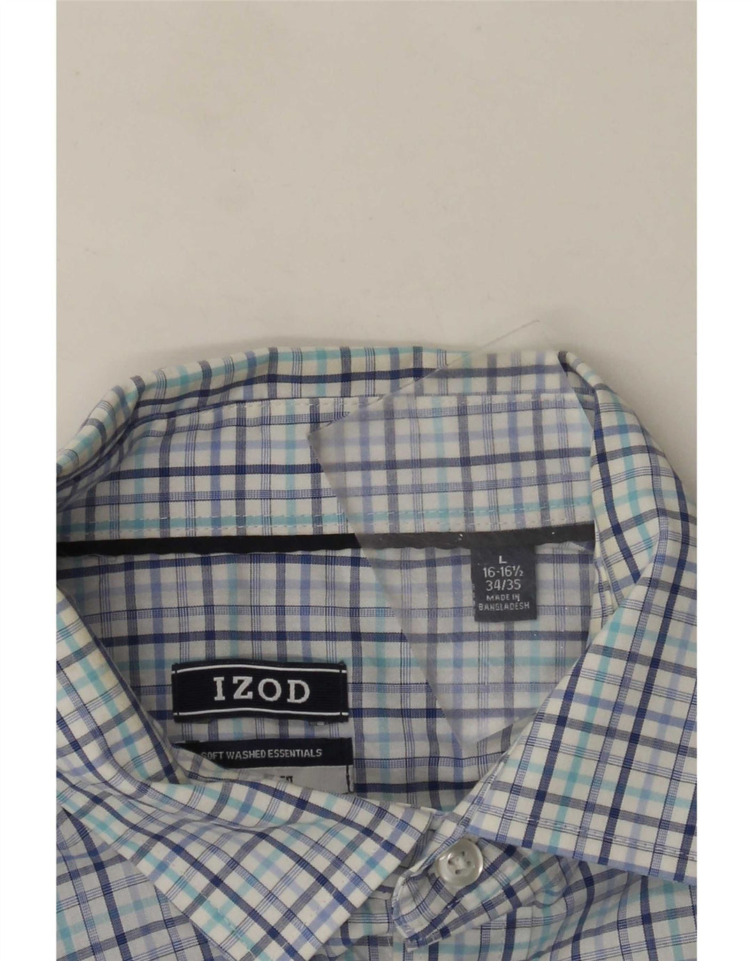 Izod muška košulja veličine 16 1/2 veliki plavi karirani pamuk