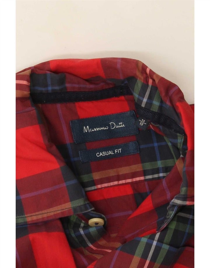 Massimo Dutti Mens Casual Fit Shirt Medium Red Check