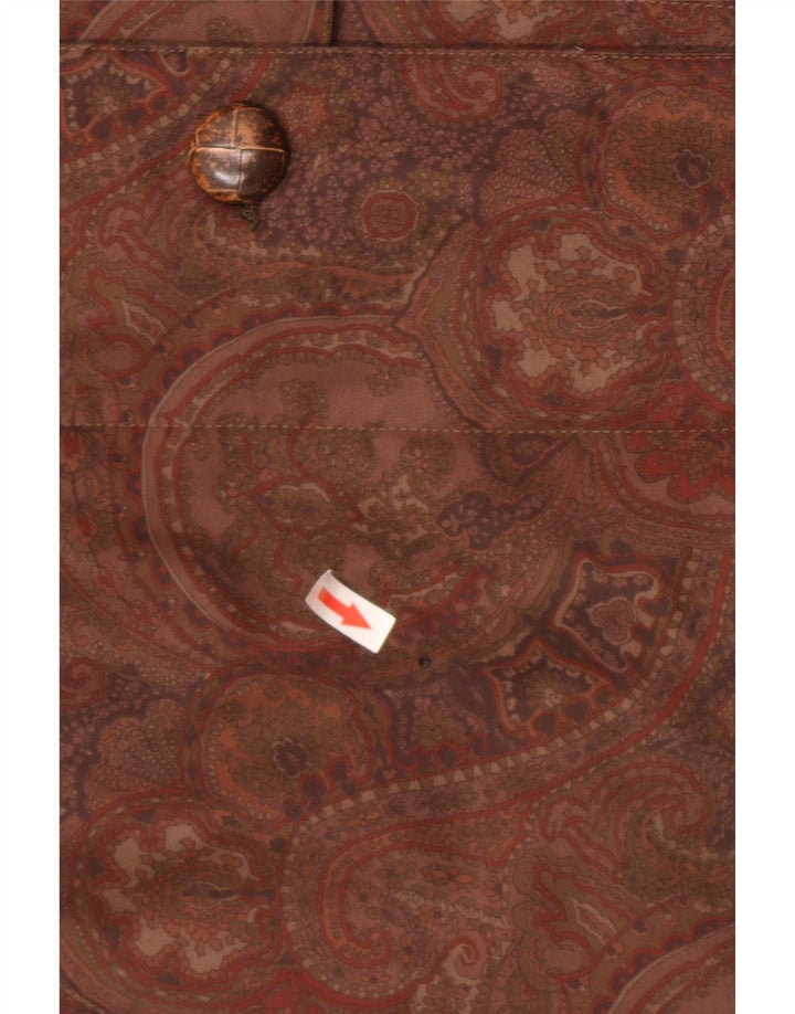 Vintage ženski preveliki kaput s kapuljačom EU 42 veliki smeđi paisley vuneni