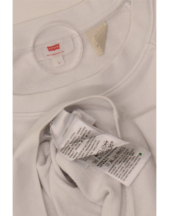 LEVI'S Ženska prekomjerna majica s motivima UK 16 Veliki bijeli pamuk