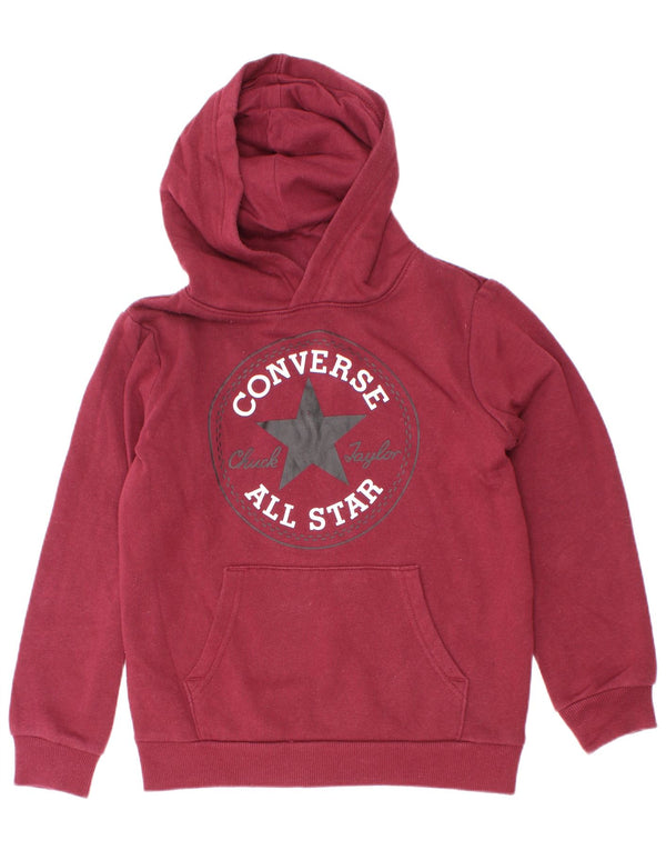 Converse Boys Chuck Taylor Graphic Hoodie Džemper 6-7 godina Bordo Pamuk
