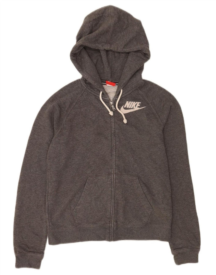 Nike ženski pulover s kapuljačom s patentnim zatvaračem UK 14 srednje sivi pamuk