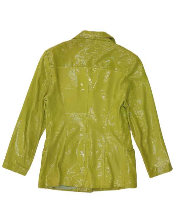 Vintage ženski sako s 3 gumba IT 40 Mali zeleni životinjski print