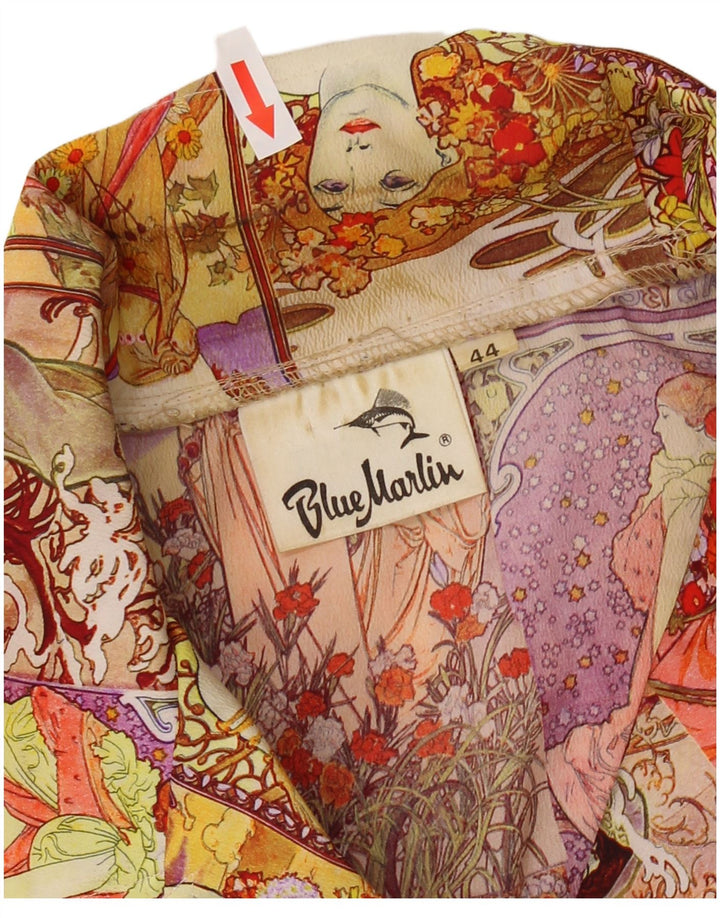 VINTAGE Ženska jakna sa 4 gumba sa grafikom IT 44 srednje višebojna