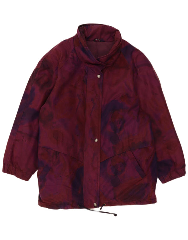 Vintage ženska jakna vjetrovka UK 18 XL Bordo cvjetni poliester