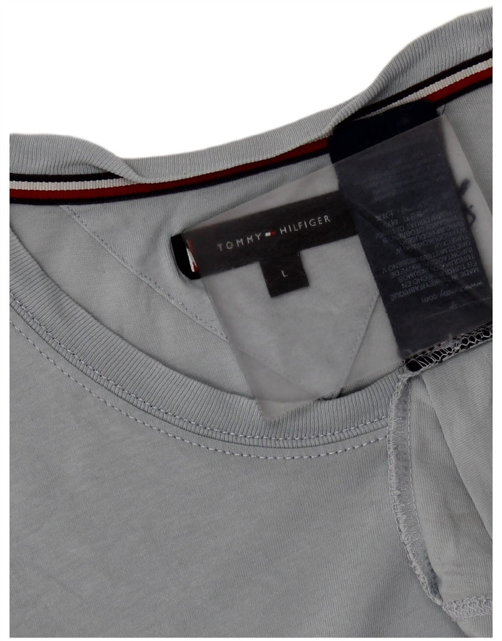 Velika plava pamučna muška majica kratkih rukava Tommy Hilfiger